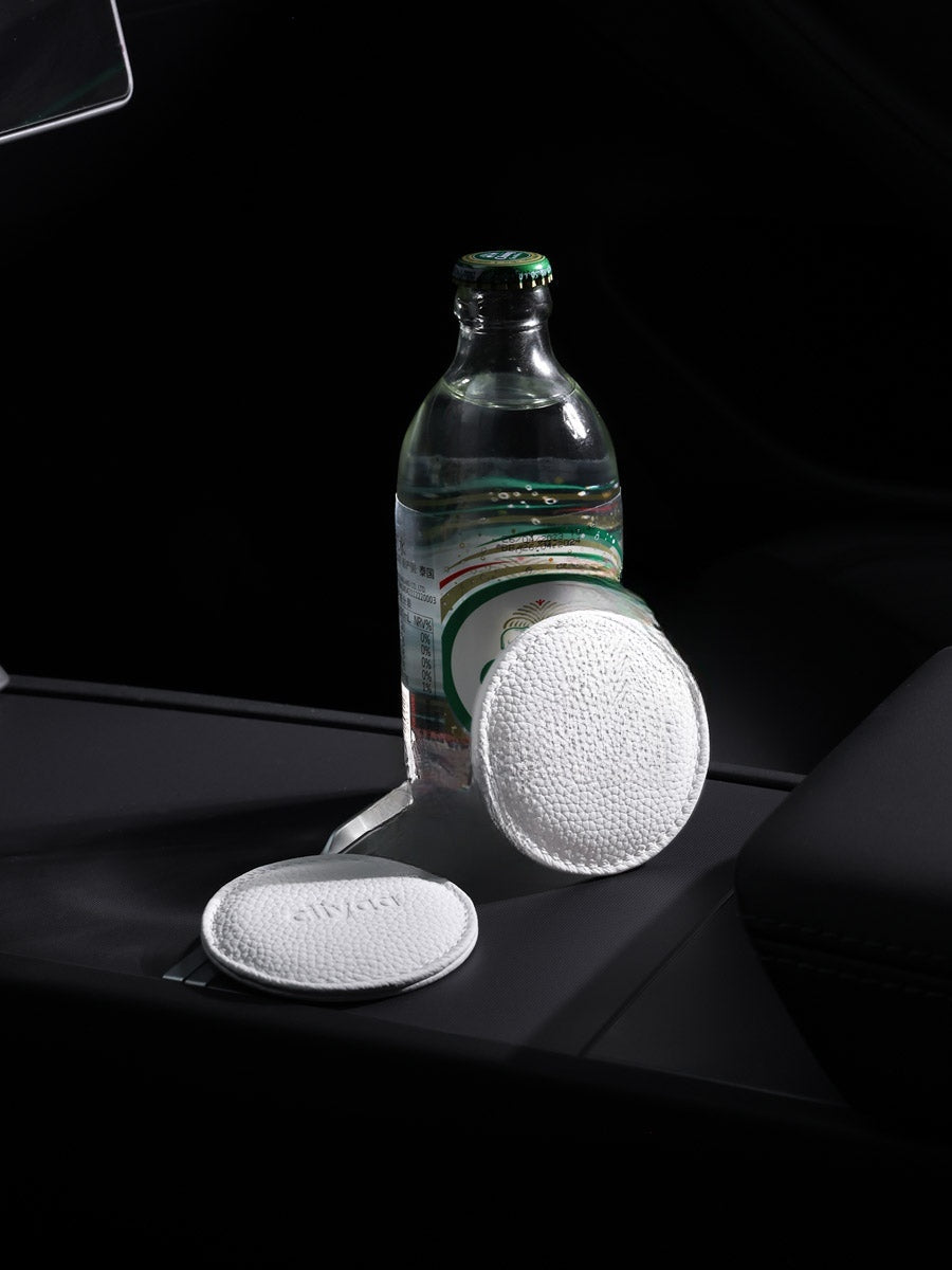 Fonds de porte-gobelet cuir grainé pour Tesla — photo 4