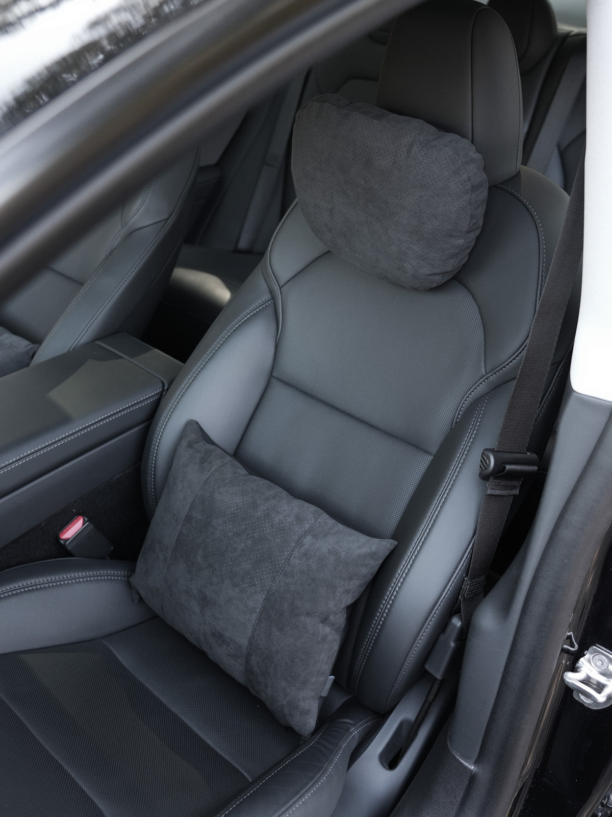Appuie-tête et soutien lombaire alcantara pour Tesla — photo 10