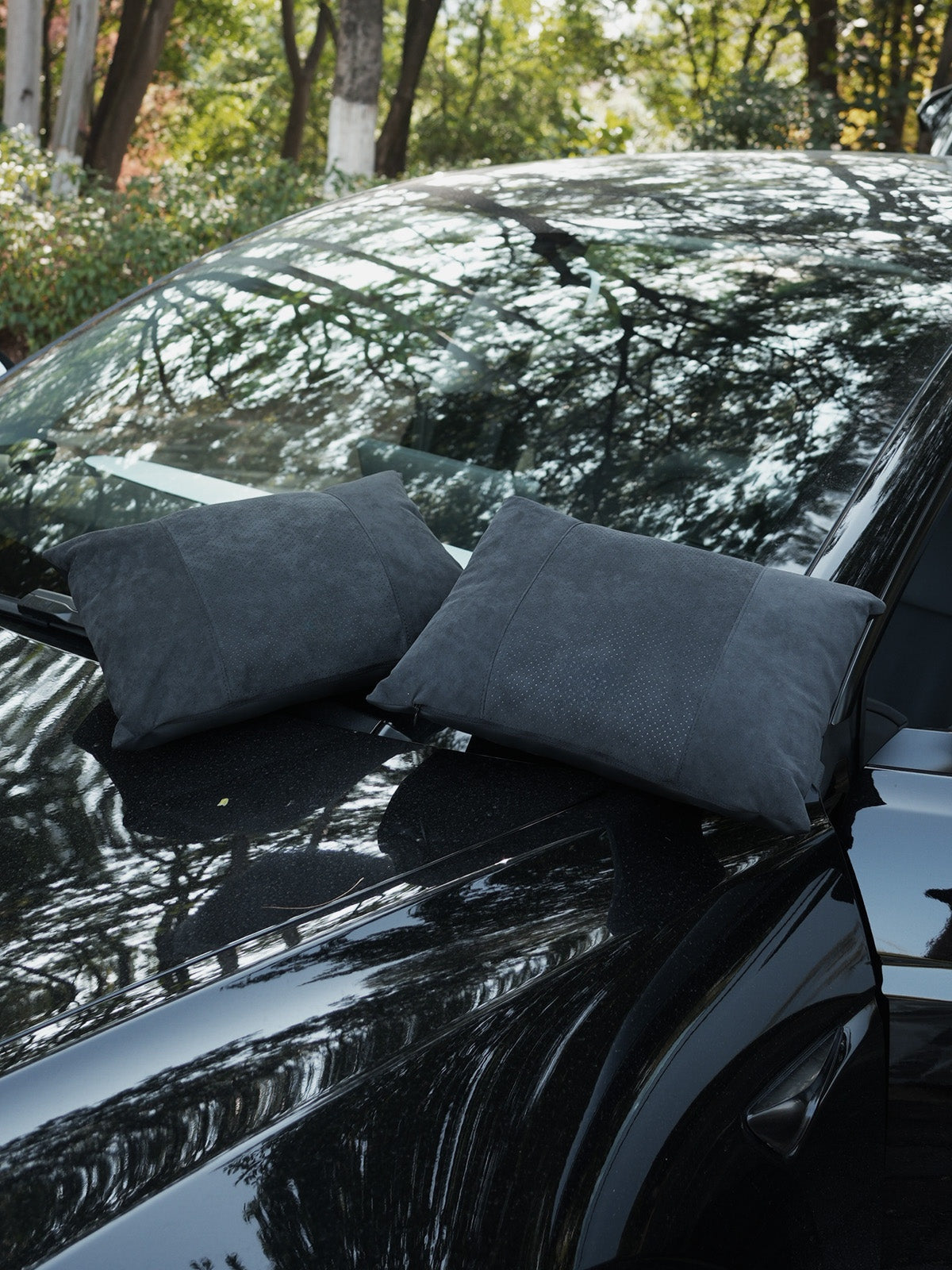 Appuie-tête et soutien lombaire alcantara pour Tesla — photo 12