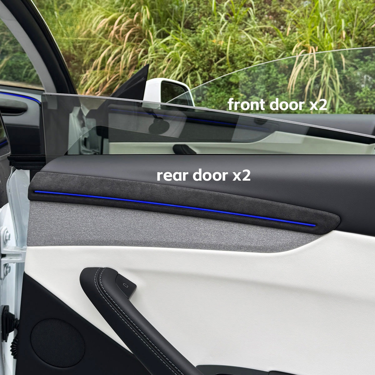 Habillage de contre-portes alcantara pour Tesla Model Y (2025-2026) — photo 5