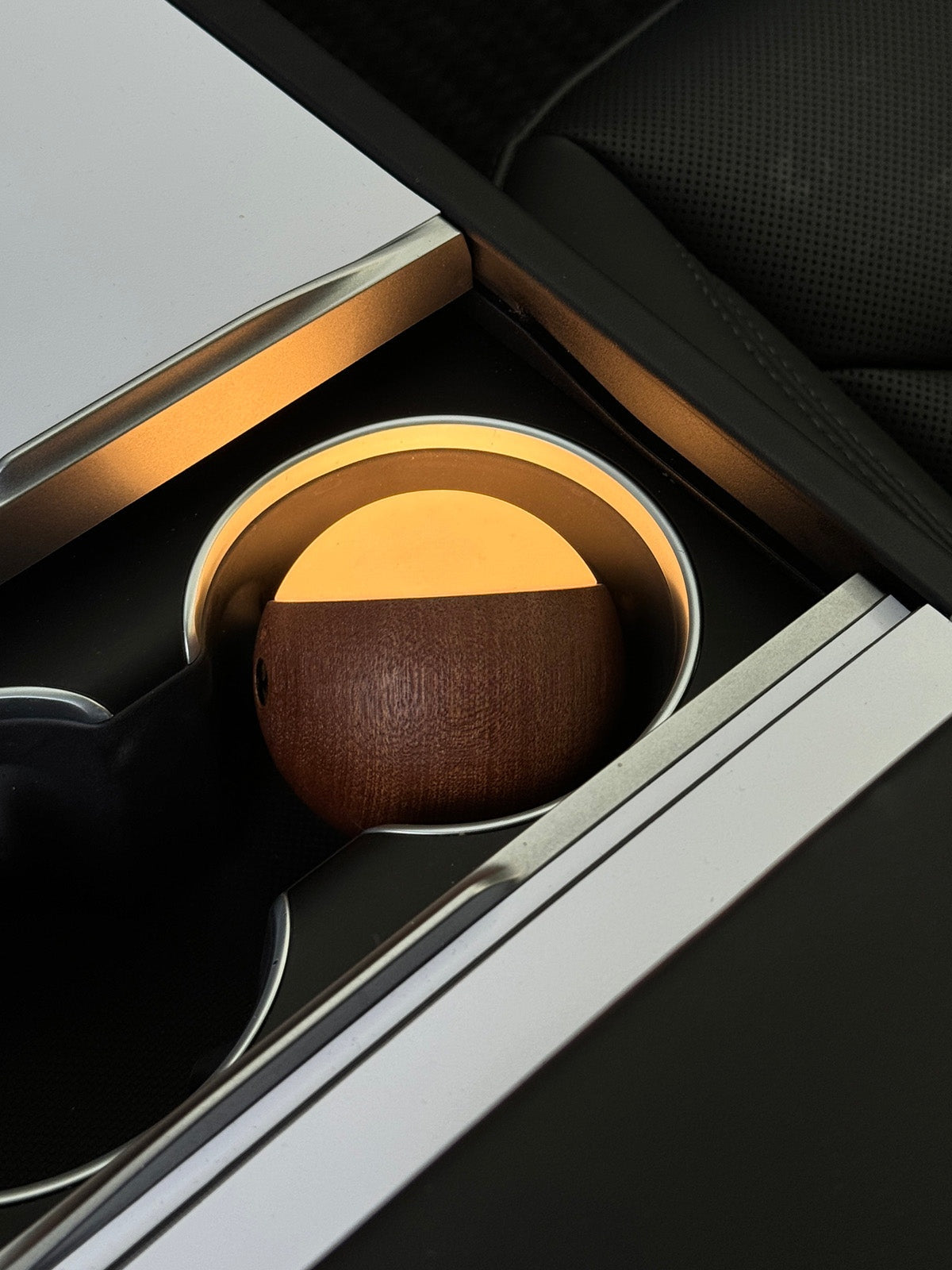 Lampe d'ambiance bois – sphère pour Tesla — photo 3