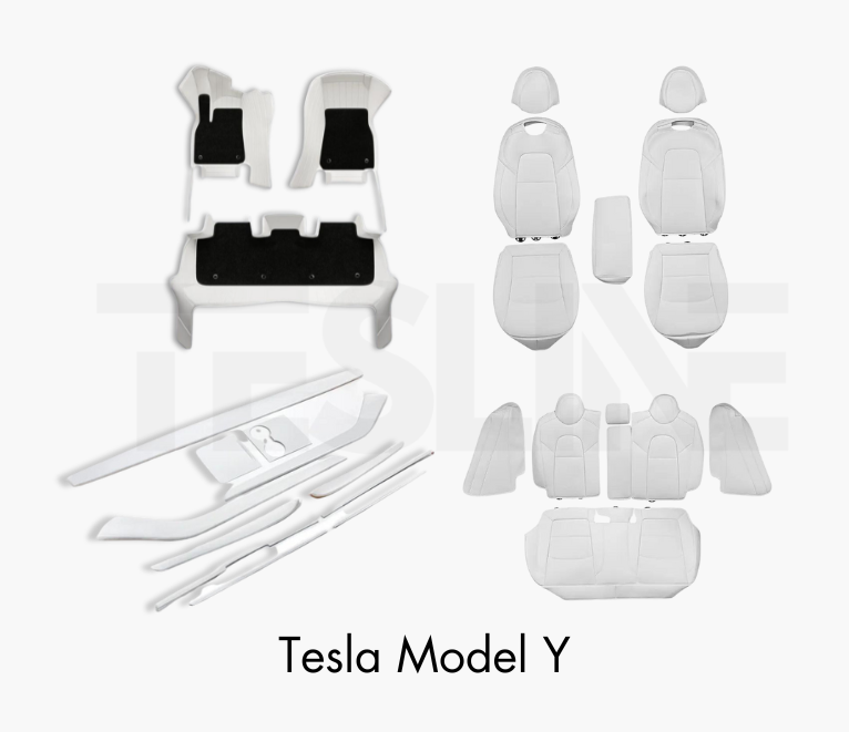 Pack Intérieur Blanc Élégant pour Tesla Model Y