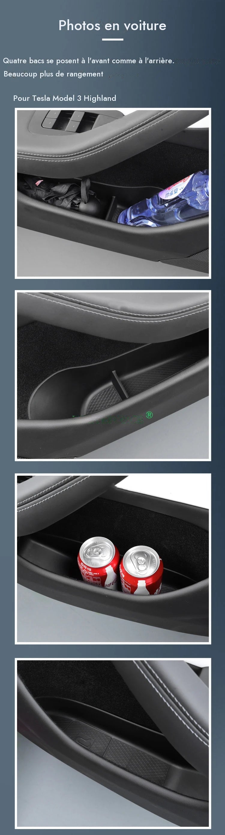 Boîte de rangement pour fentes de porte pour Tesla model 3 Highland — photo 17
