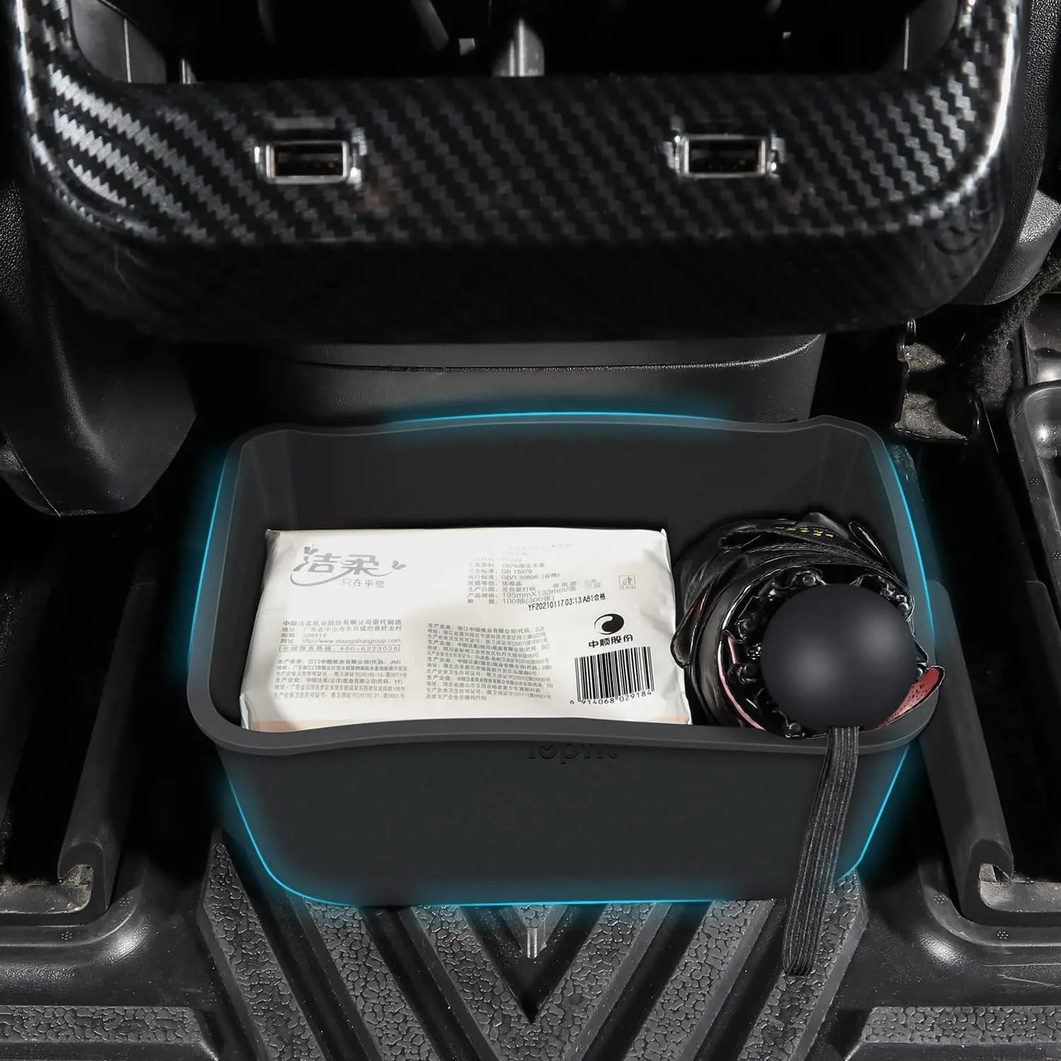 Boîte de rangement de console centrale arrière pour Tesla Model Y