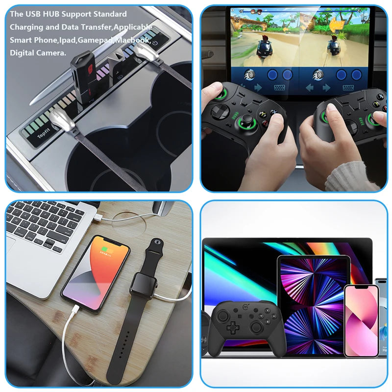 Hub Station d'accueil chargeur rapide USB pour Tesla model 3 Y