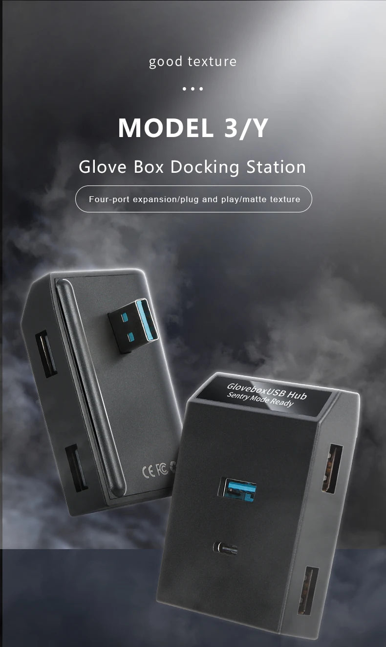 Boitier transfert de data USB pour boite a gant pour Tesla Model 3/Y