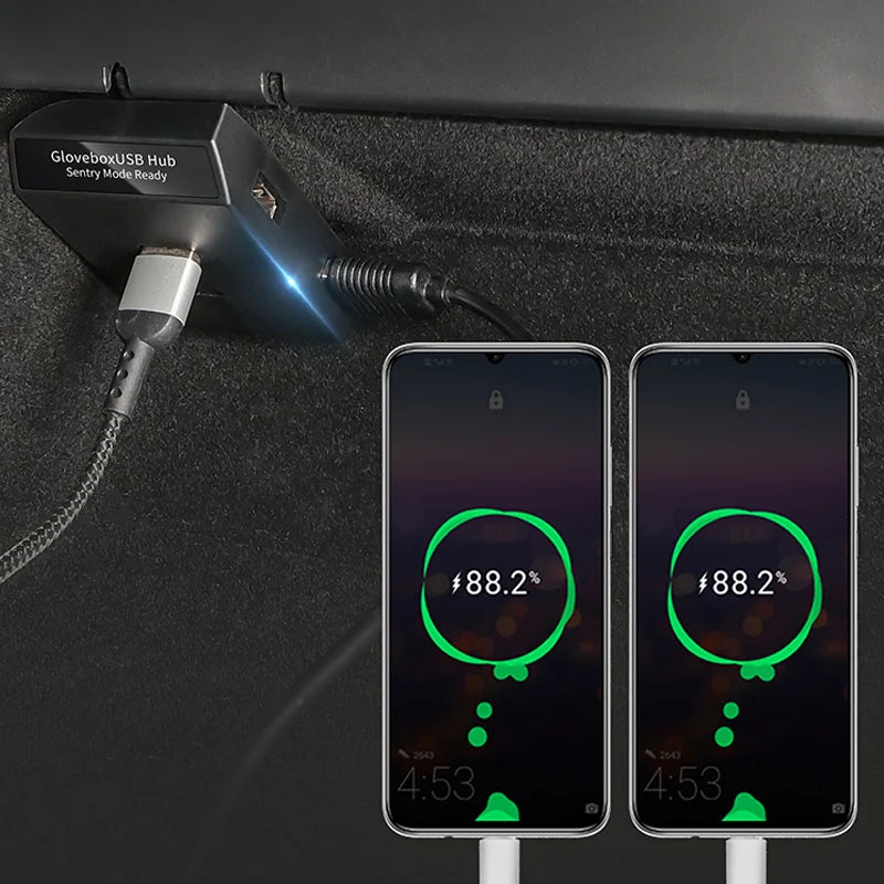 Boitier transfert de data USB pour boite a gant pour Tesla Model 3/Y