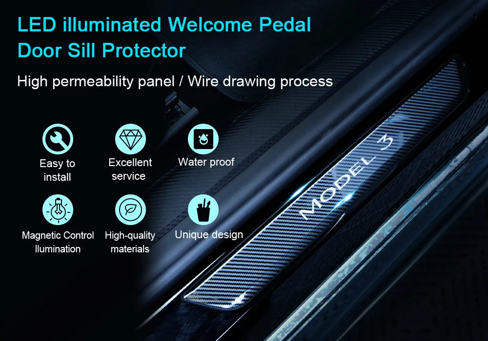 Seuil de porte rétro-éclairé Tesla Model Y