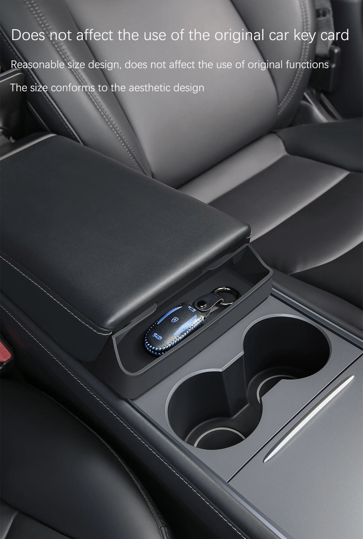 Boîte de rangement cachée sous accoudoir central pour Tesla Model 3/Y