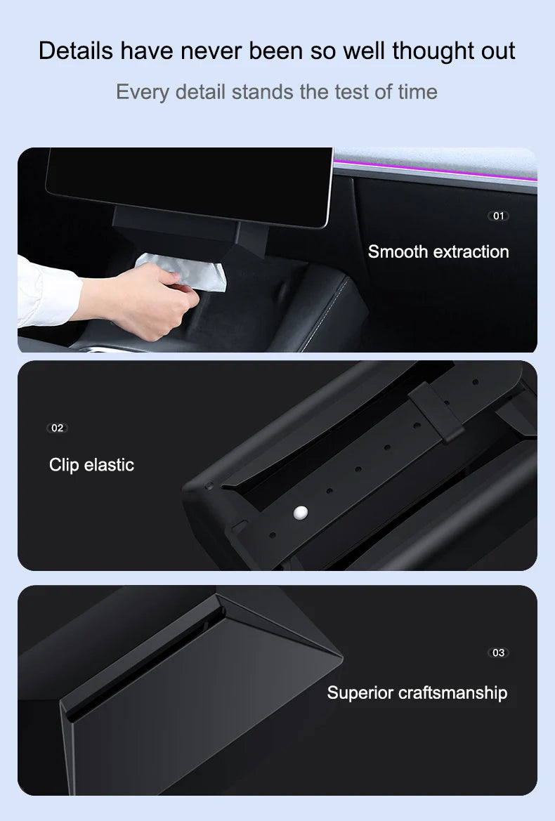 Boite à mouchoir pour Tesla Model Y/3/S/X