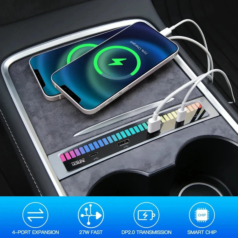 Hub Station d'accueil chargeur rapide USB pour Tesla model 3 Y — photo 4