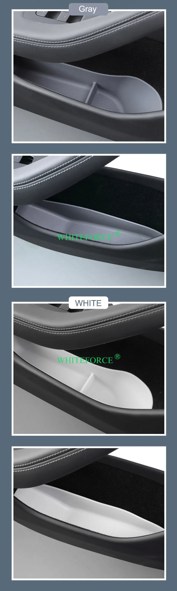 Boîte de rangement pour fentes de porte pour Tesla model 3 Highland