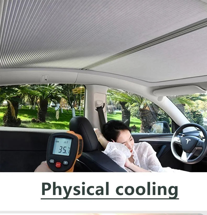 Pare-soleil rétractable pour toit panoramique pour Tesla Model Y