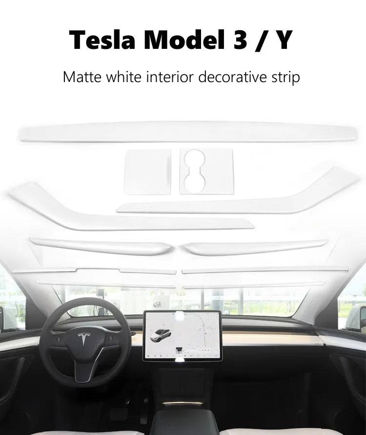 Revêtement de tableau de bord blanc pour Tesla Model Y