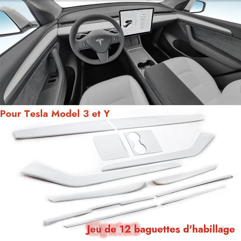 Revêtement de tableau de bord blanc pour Tesla Model 3 — photo 16