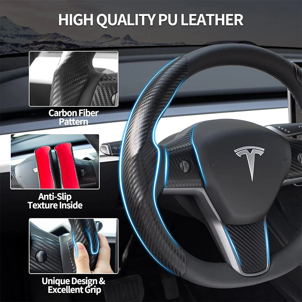 Cadre de volant Noir brillant pour Tesla model 3/Y