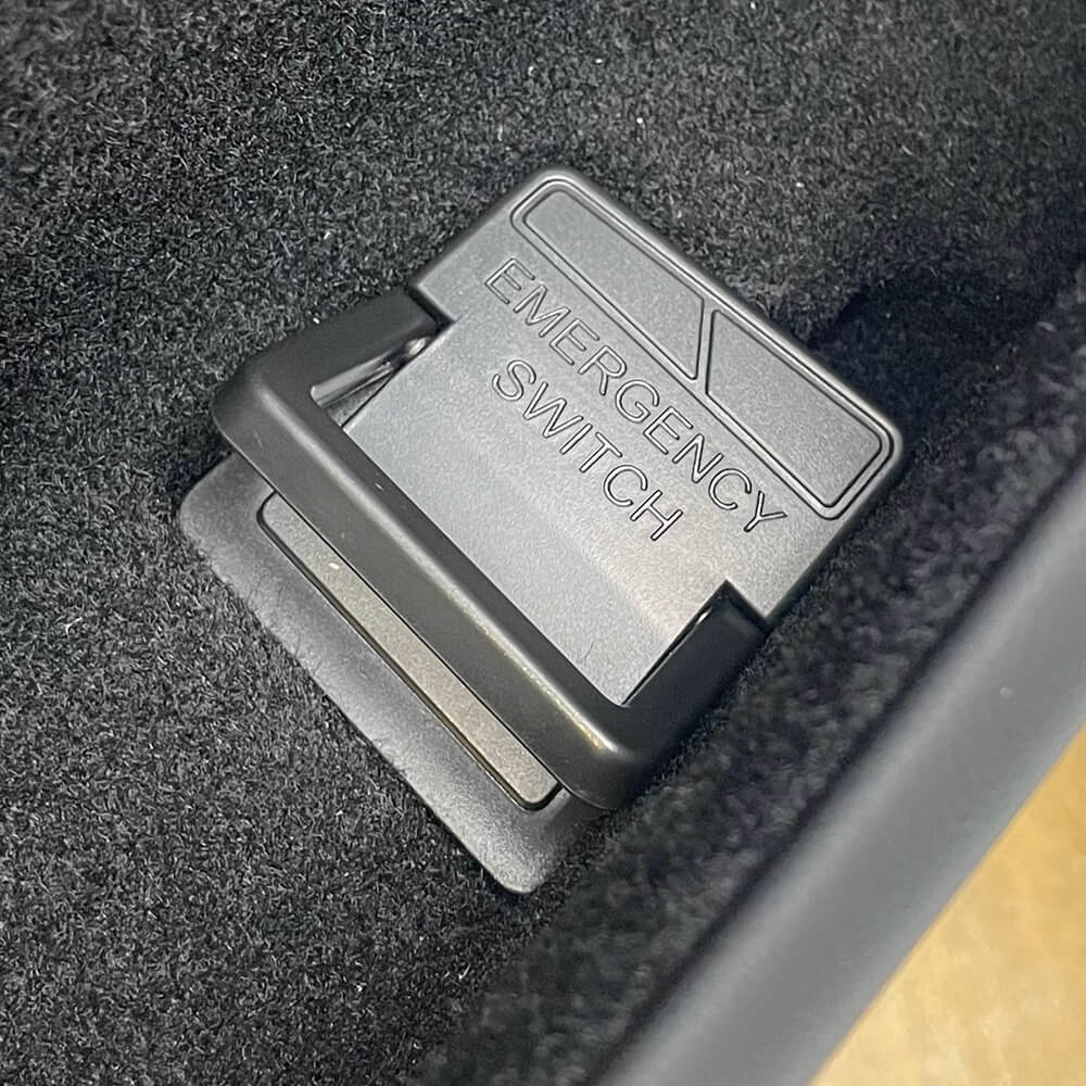 Boutons d'ouverture d'urgence arrière Tesla — visuel 1