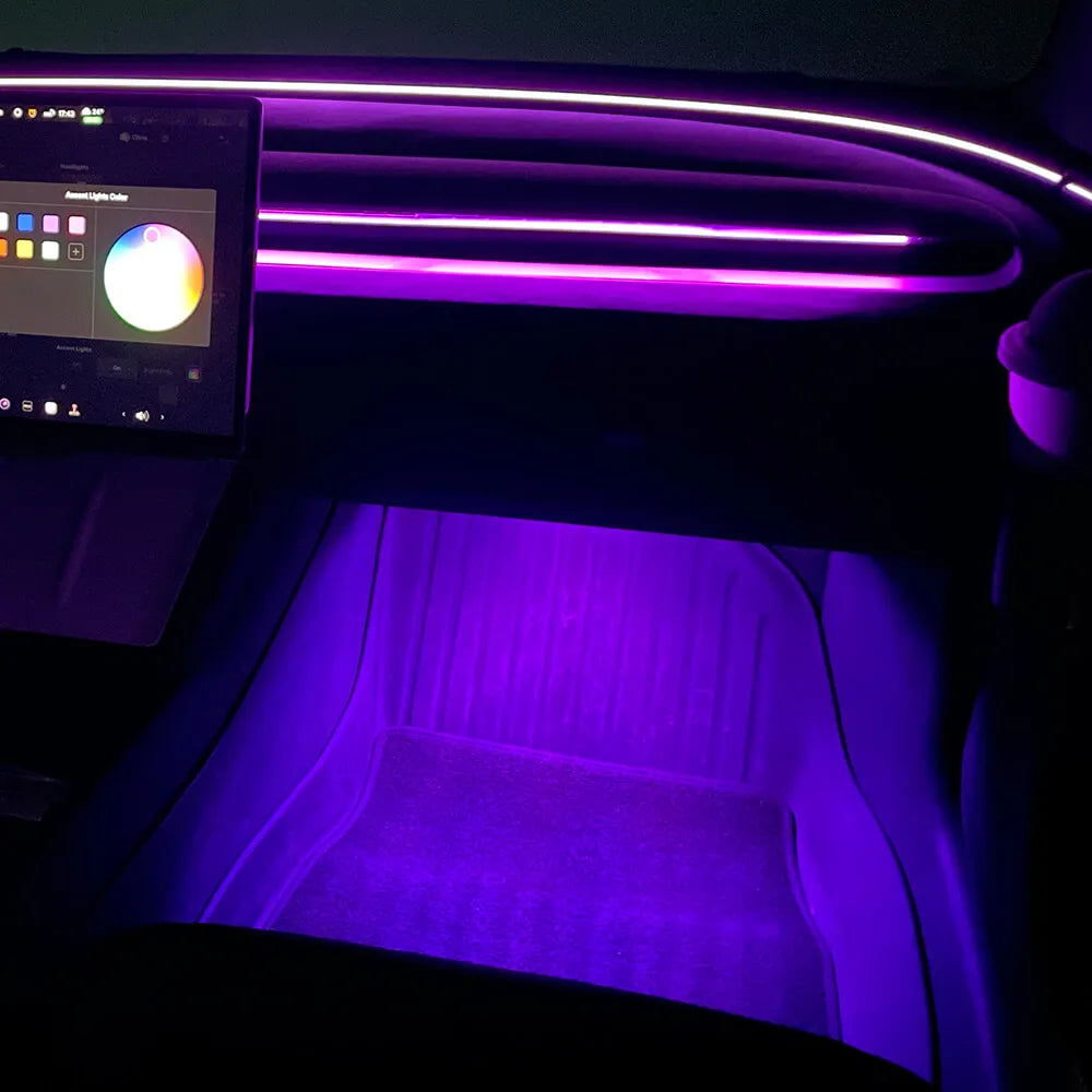 Éclairages de plancher avant multicolores Tesla — visuel 2