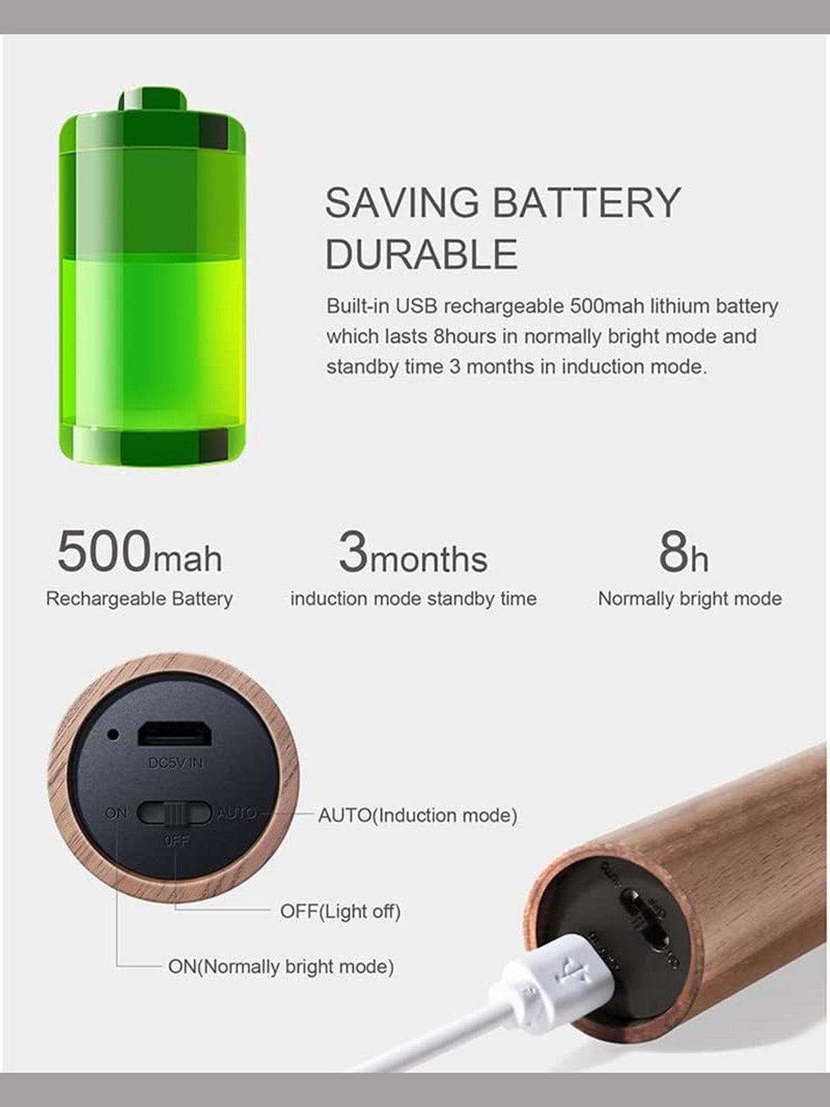 Lampe d'ambiance bois – bâton pour Tesla — photo 4