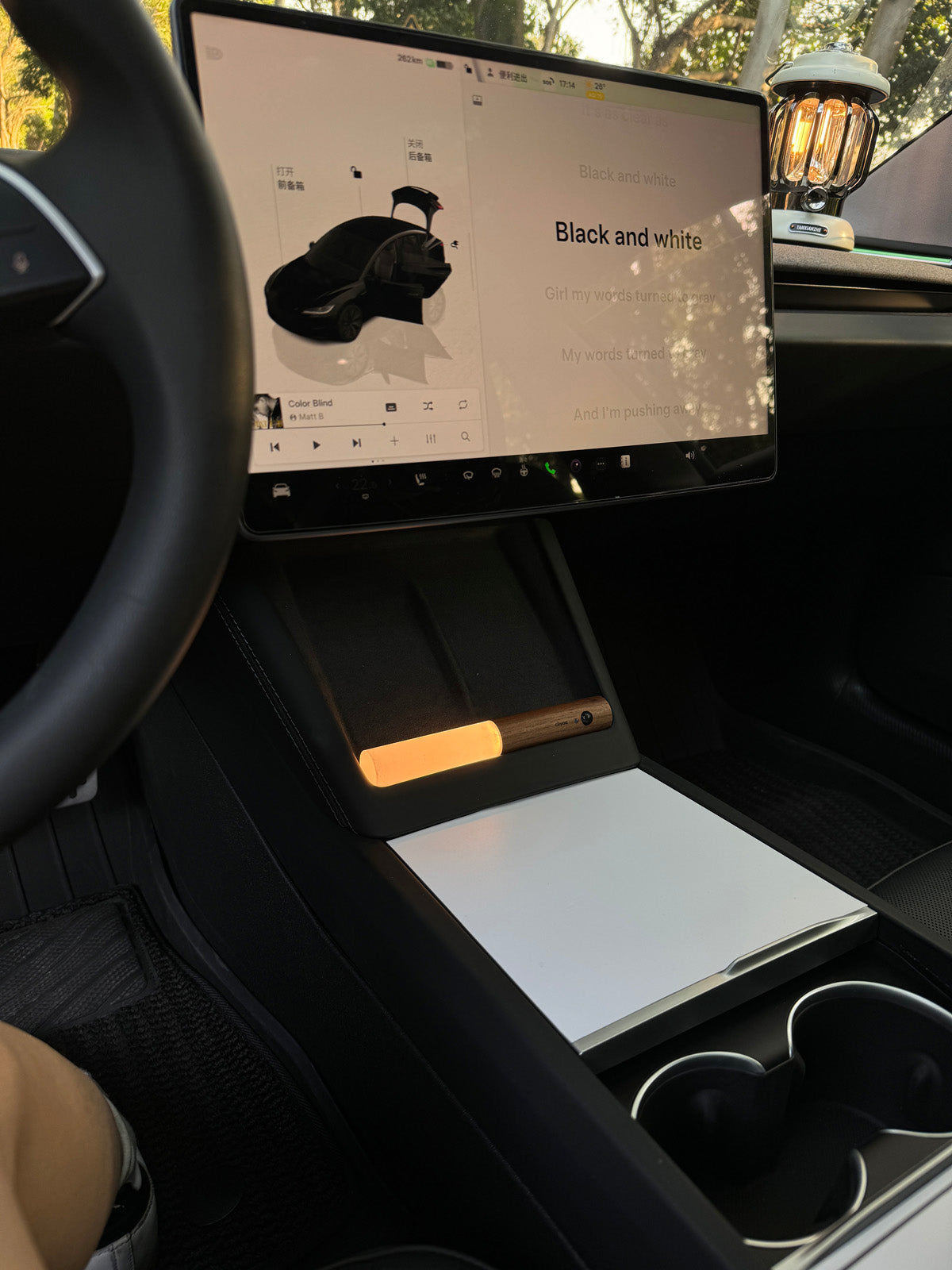 Lampe d'ambiance bois – bâton pour Tesla