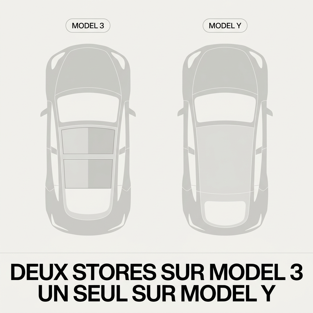 Deux stores sur Model 3, un seul sur Model Y