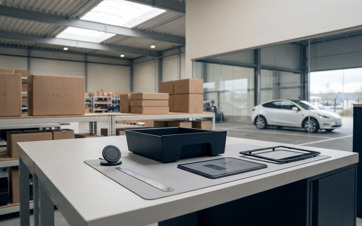 Contrôle des accessoires Tesline avant expédition