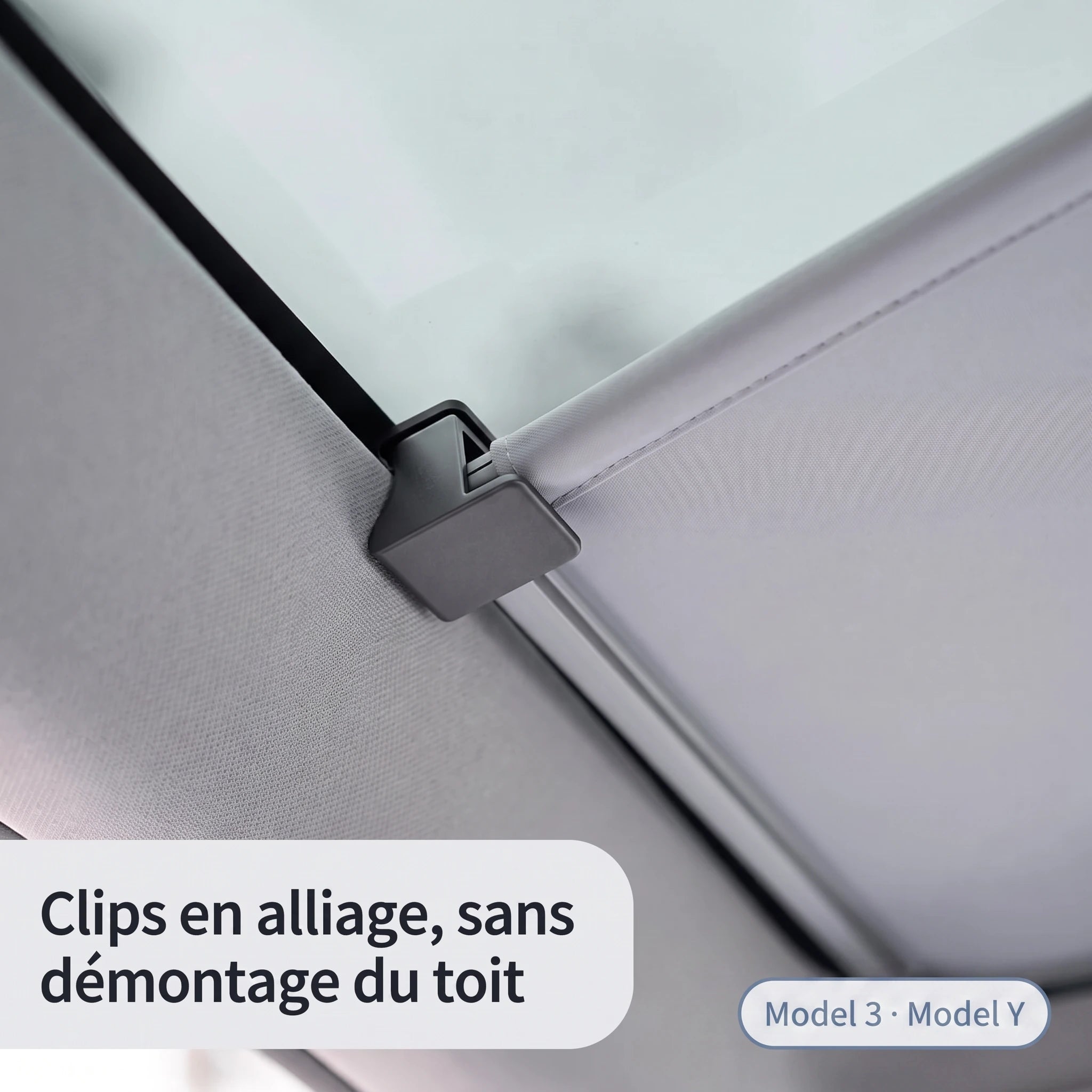 Clips en alliage du pare-soleil électrique de toit — Model 3 et Model Y