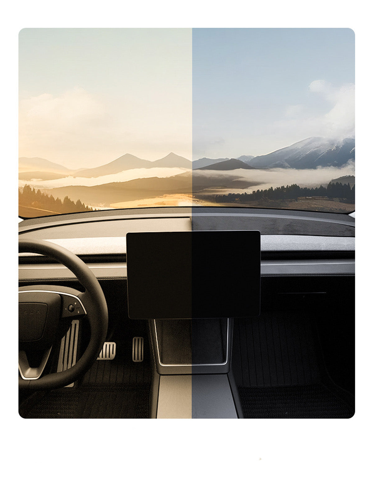 Tapis pare-soleil de console centrale pour Tesla Model 3 et Model Y — photo 2