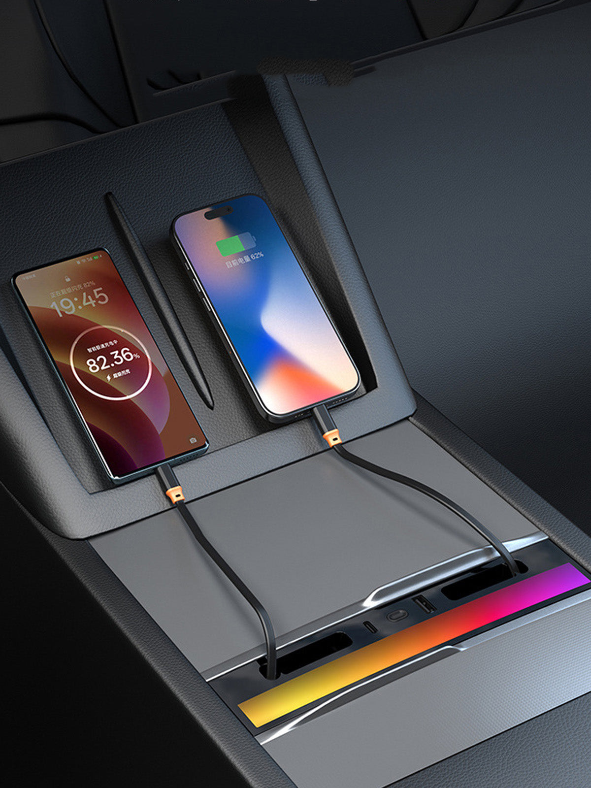 Chargeur rétractable à éclairage d'ambiance pour Tesla Model 3 et Y (2024+) — photo 3