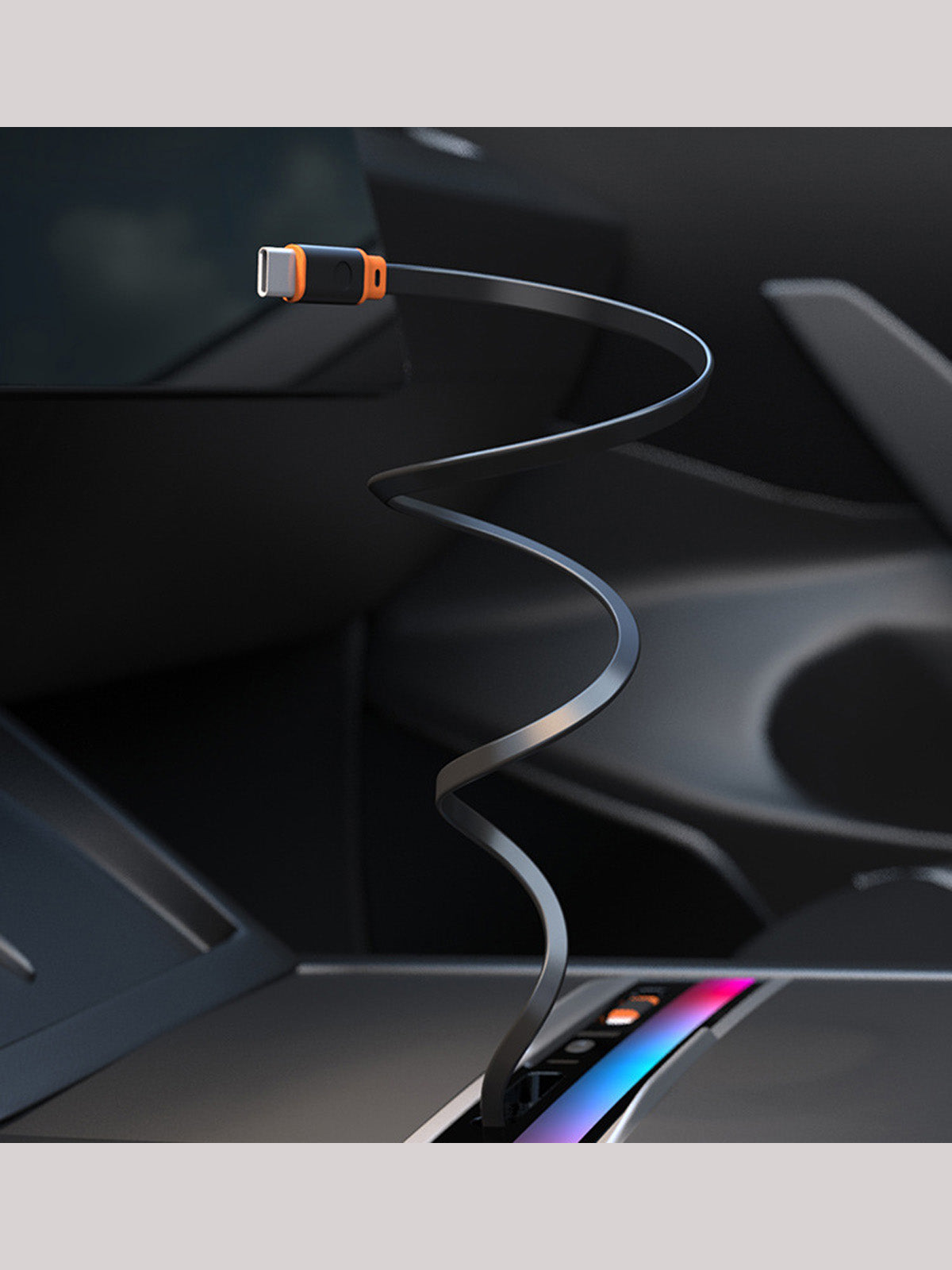 Chargeur rétractable à éclairage d'ambiance pour Tesla Model 3 et Y (2024+) — photo 4