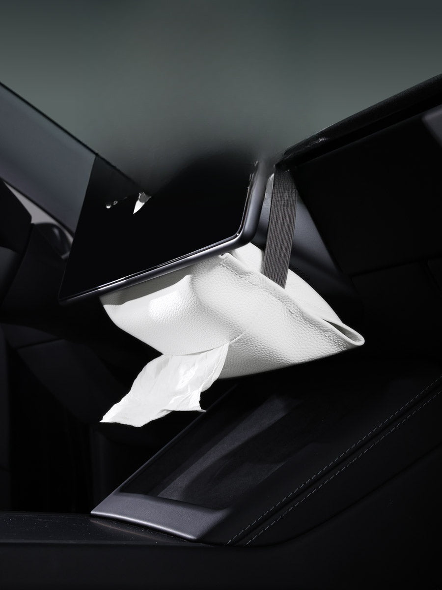 Étui à mouchoirs plat cuir grainé pour Tesla — photo 6