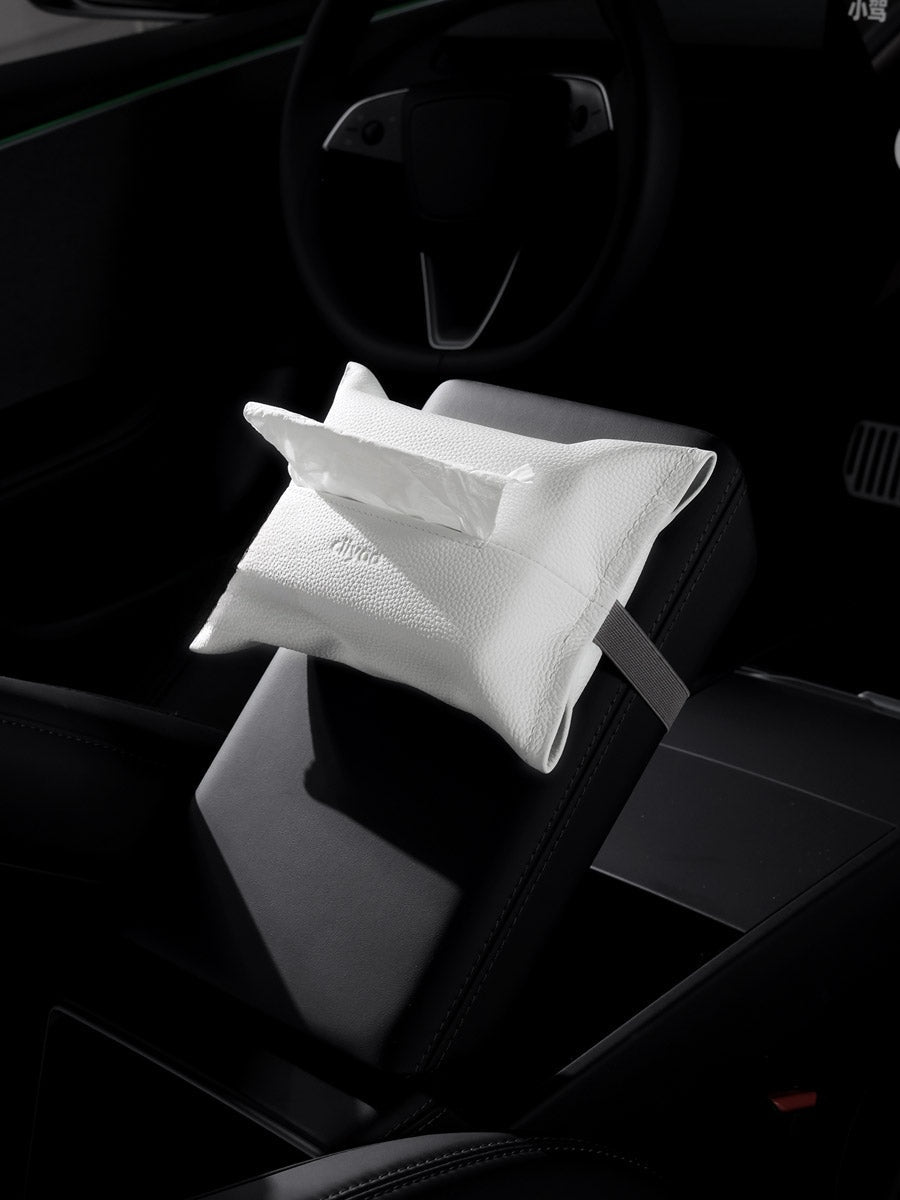 Étui à mouchoirs plat cuir grainé pour Tesla — photo 7