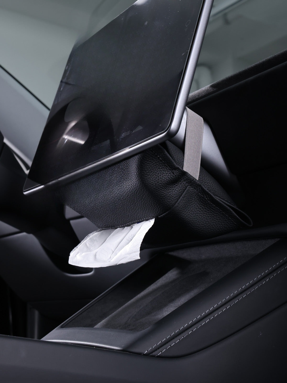 Étui à mouchoirs plat cuir grainé pour Tesla — photo 9