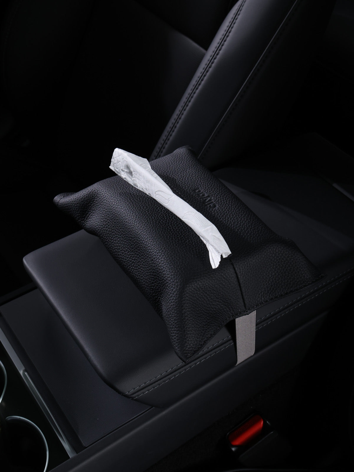 Étui à mouchoirs plat cuir grainé pour Tesla — photo 10