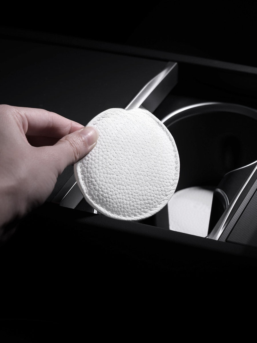 Fonds de porte-gobelet cuir grainé pour Tesla — photo 3