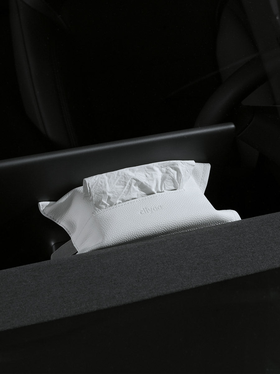 Étui à mouchoirs plat cuir grainé pour Tesla — photo 2