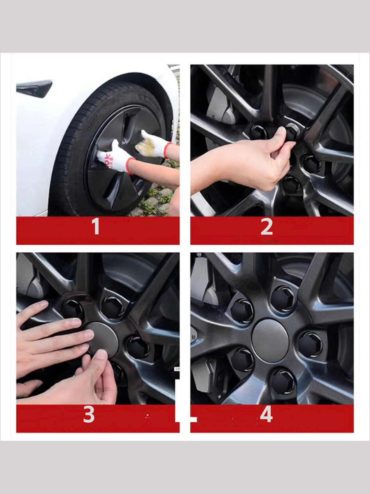 Caches moyeu et écrous de roue pour Tesla Model 3 · Y · S · X — photo 5