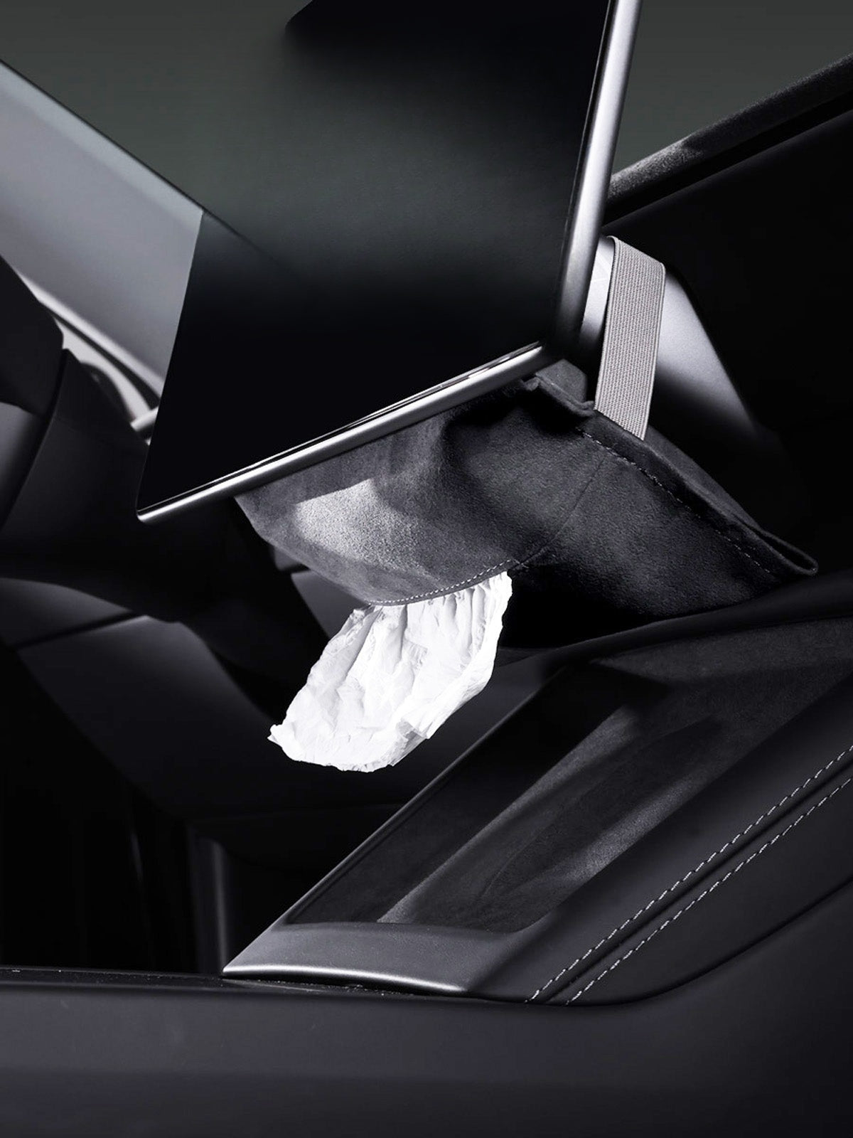 Étui à mouchoirs plat alcantara pour Tesla — photo 4