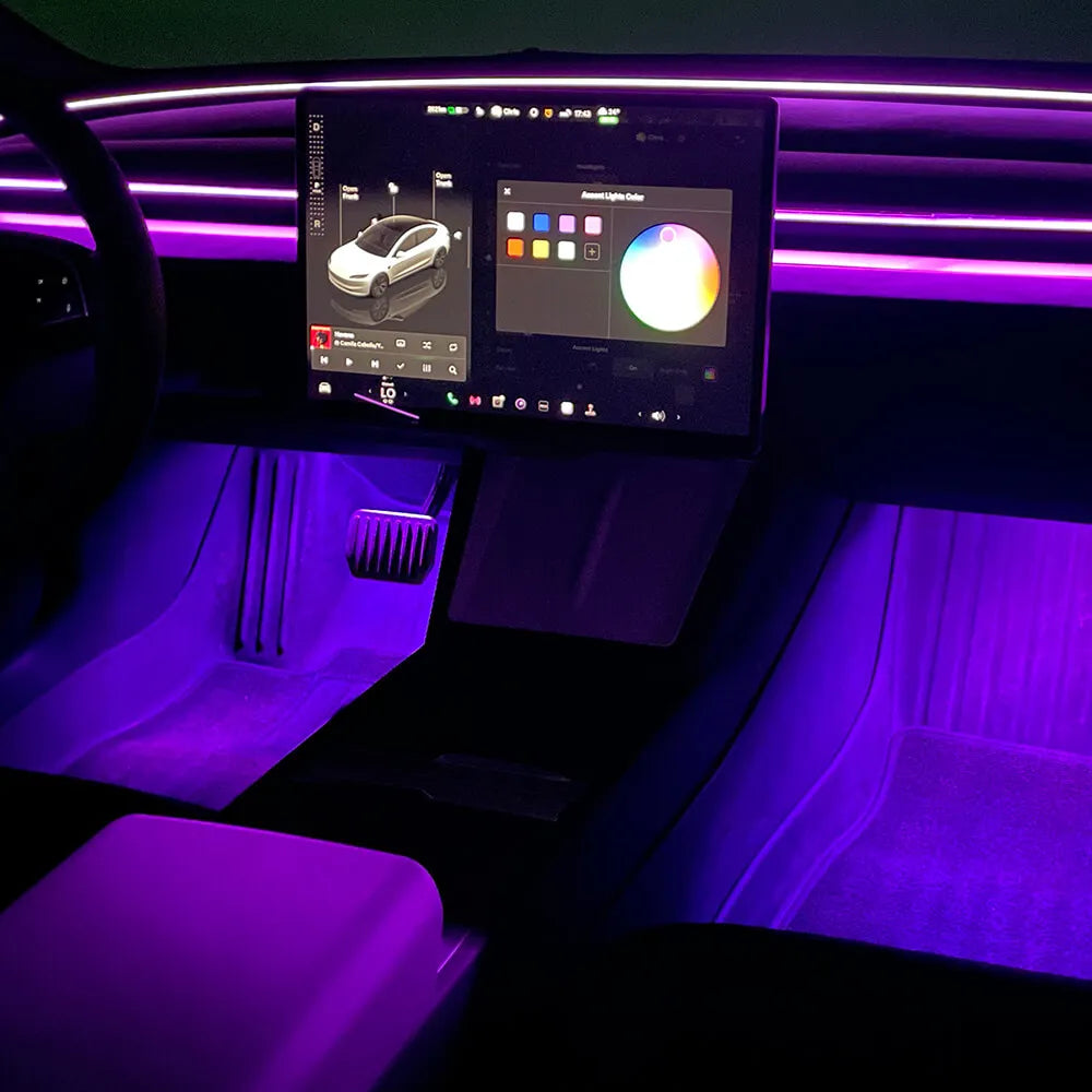 Éclairages de plancher avant multicolores Tesla — visuel 8