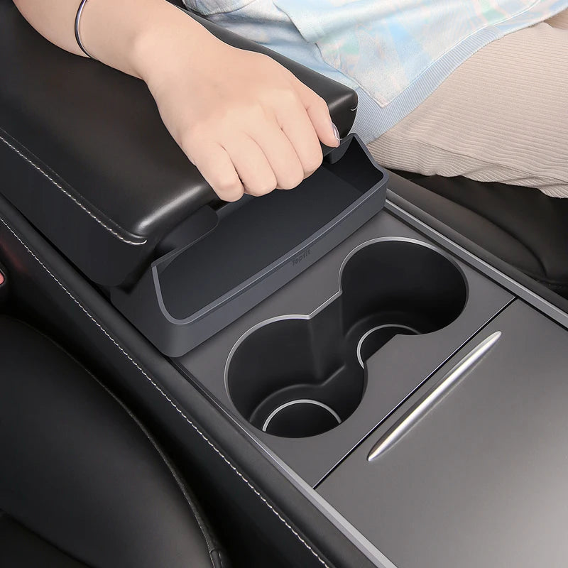 Boîte de rangement cachée sous accoudoir central pour Tesla Model 3/Y