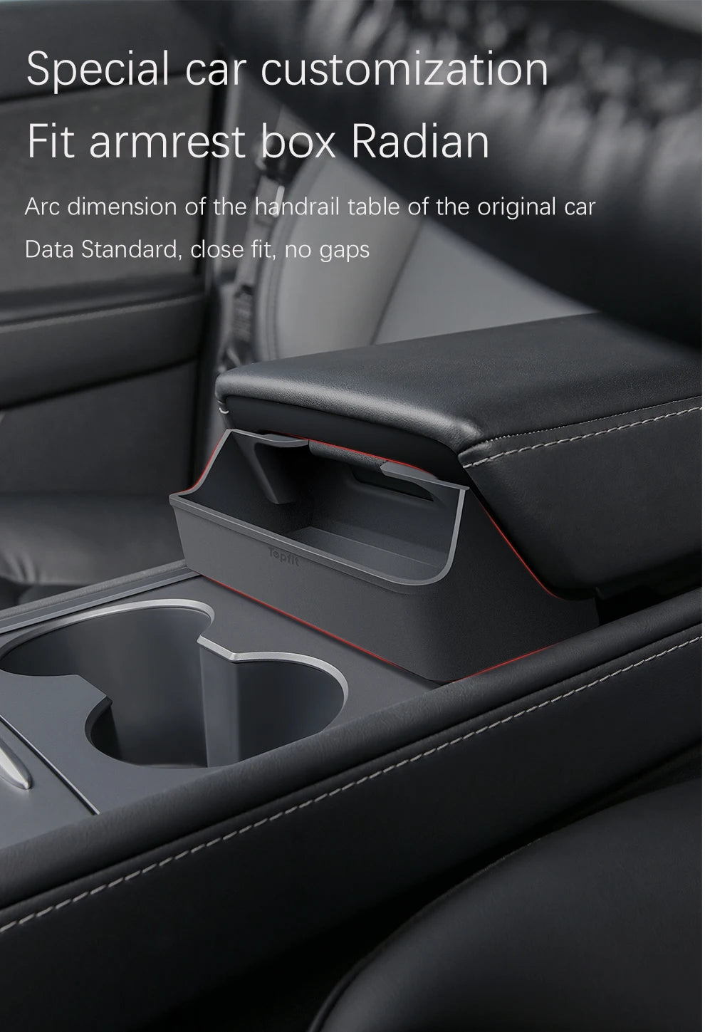 Boîte de rangement cachée sous accoudoir central pour Tesla Model 3/Y