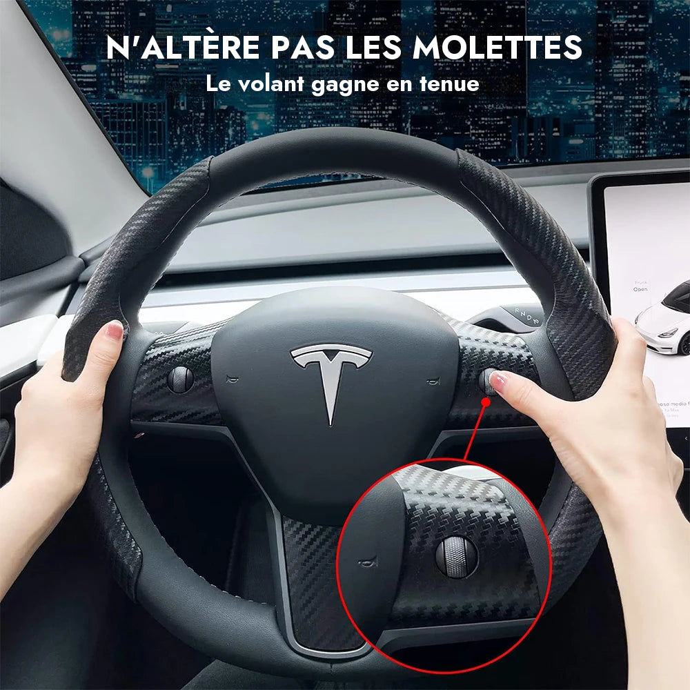 Cadre de volant fibre de carbone mat pour Tesla model 3/Y — photo 32