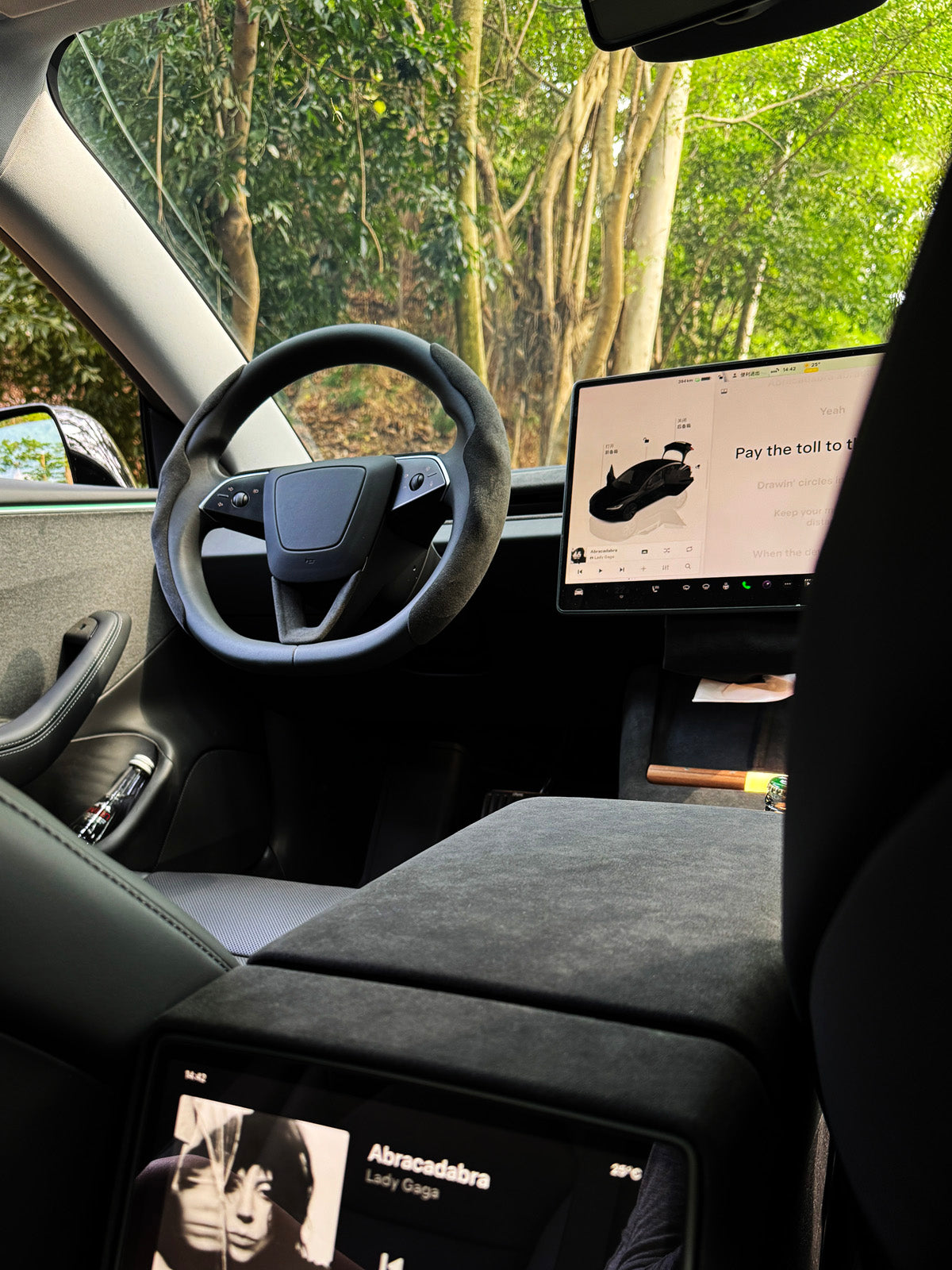 Baguettes d'aérateurs alcantara pour Tesla Model 3 et Y (2024+) — photo 2