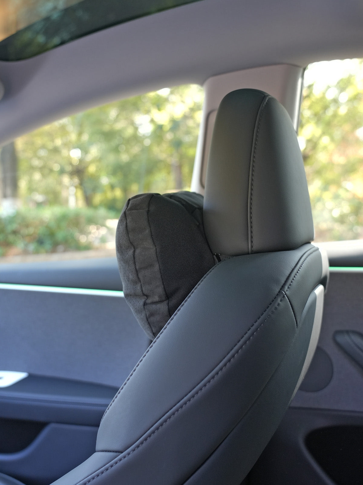Appuie-tête et soutien lombaire alcantara pour Tesla — photo 2