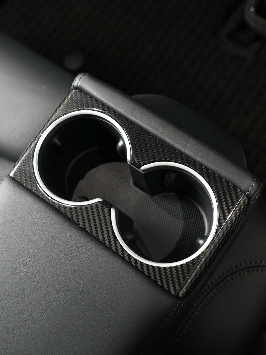 Façade porte-gobelets arrière carbone pour Tesla Model 3 Highland (2024+)