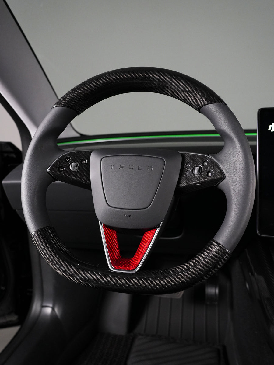 Insert V de volant carbone pour Tesla Model 3 et Y (2024+) — photo 6
