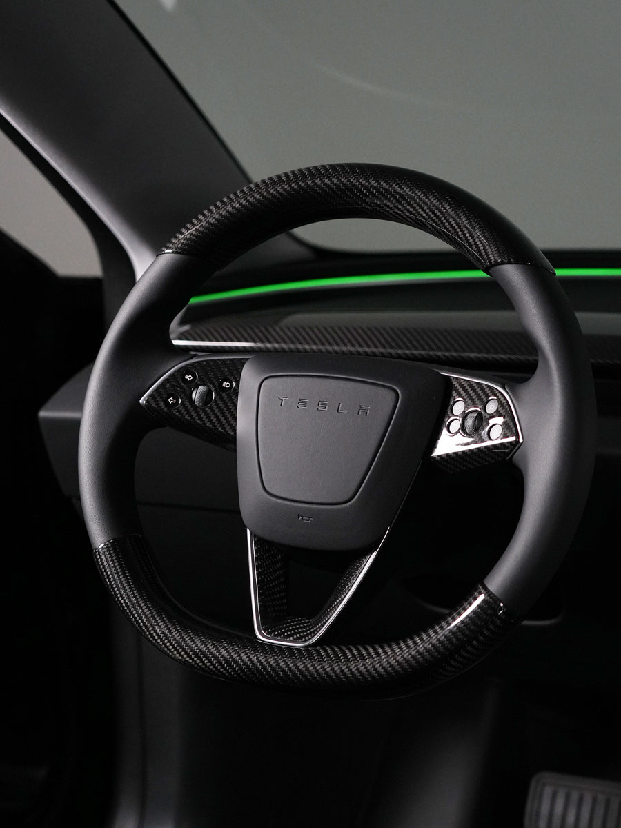 Insert V de volant carbone pour Tesla Model 3 et Y (2024+) — photo 2