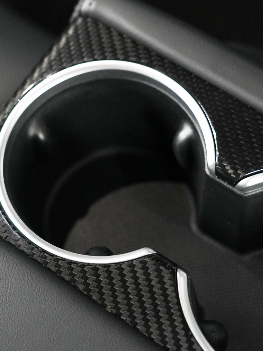 Façade porte-gobelets arrière carbone pour Tesla Model 3 Highland (2024+) — photo 3