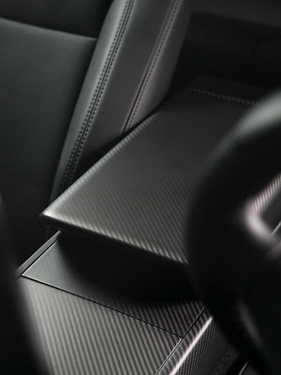 Couvre-accoudoir carbone pour Tesla Model 3 et Y (2024+) — photo 2