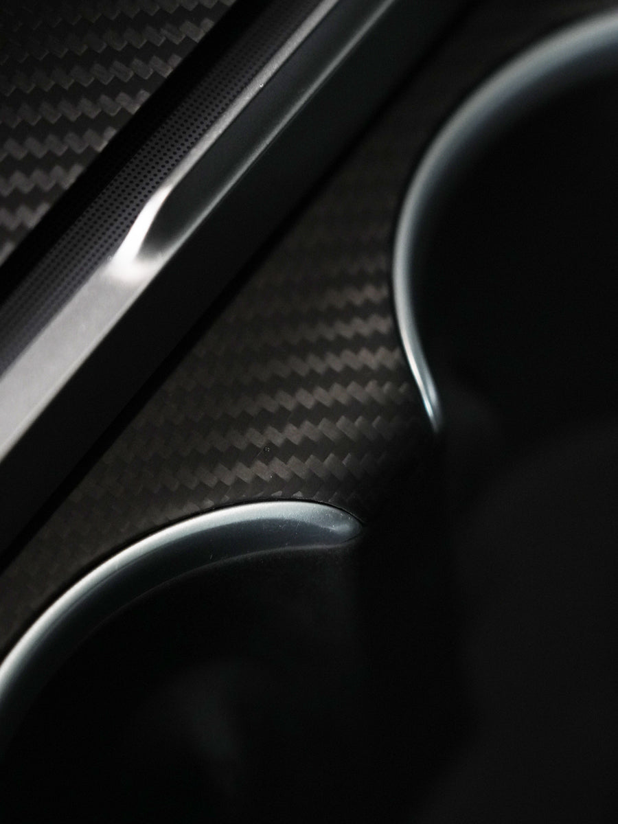 Façade porte-gobelets de console carbone pour Tesla Model 3 et Y (2024+) — photo 3